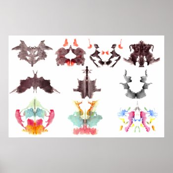 Rorschach Ink Blots Poster by CMYK_Designs at Zazzle