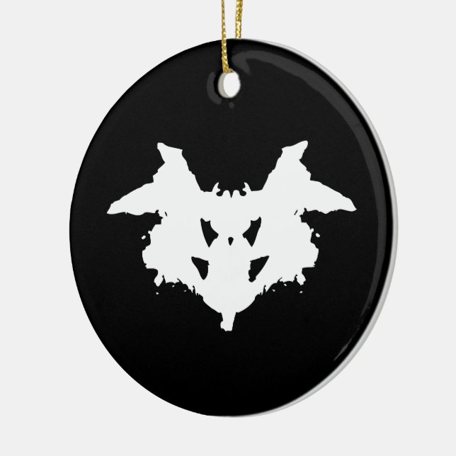 Rorschach Inkblot Ceramic Ornament (Left)