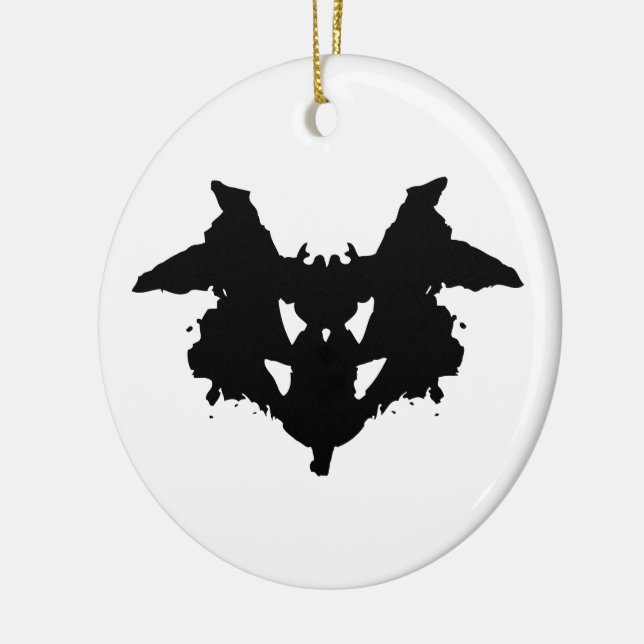 Rorschach Inkblot Ceramic Ornament (Left)