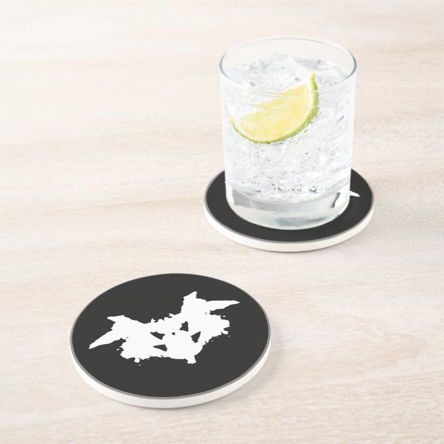 Rorschach Inkblot Drink Coaster (Side)