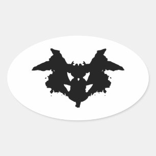 Rorschach Inkblot Oval Sticker