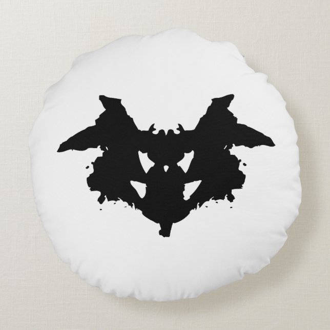 Rorschach Inkblot Round Pillow (Back)
