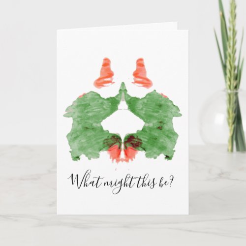Rorschach Inkblot Santas Elves Holiday Card
