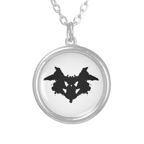 Rorschach Inkblot Silver Plated Necklace