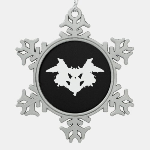 Rorschach Inkblot Snowflake Pewter Christmas Ornament