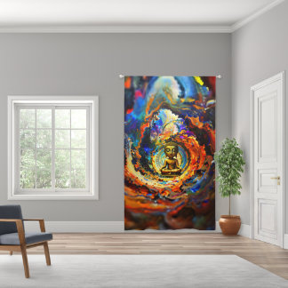 Rorschach style Buddha 80x60 001 Blackout Curtains