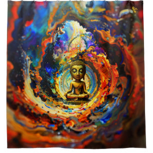 Rorschach style Buddha 80x60 001 Shower Curtain