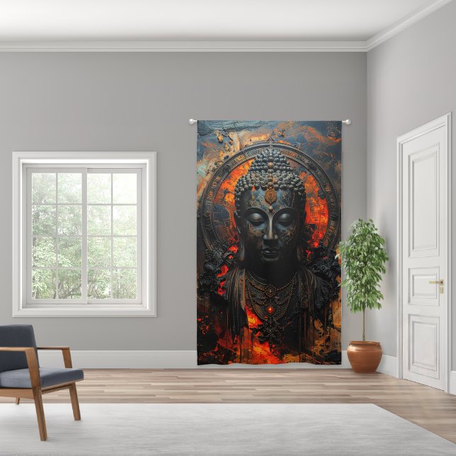 Rorschach style Buddha broj 001 Blackout Curtains (Wide)