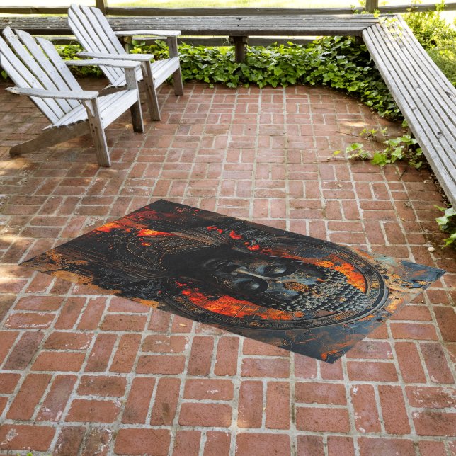 Rorschach style Buddha broj 001 Outdoor Rug (Insitu (Outdoor 3))