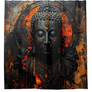 Rorschach style Buddha broj 001 Shower Curtain