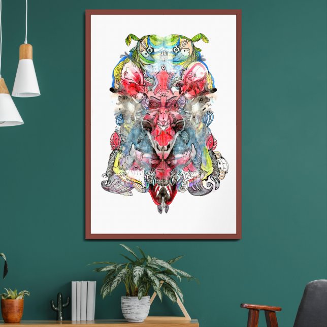 Rorschach Surreal Stretched Canvas Print (Living Room 2)
