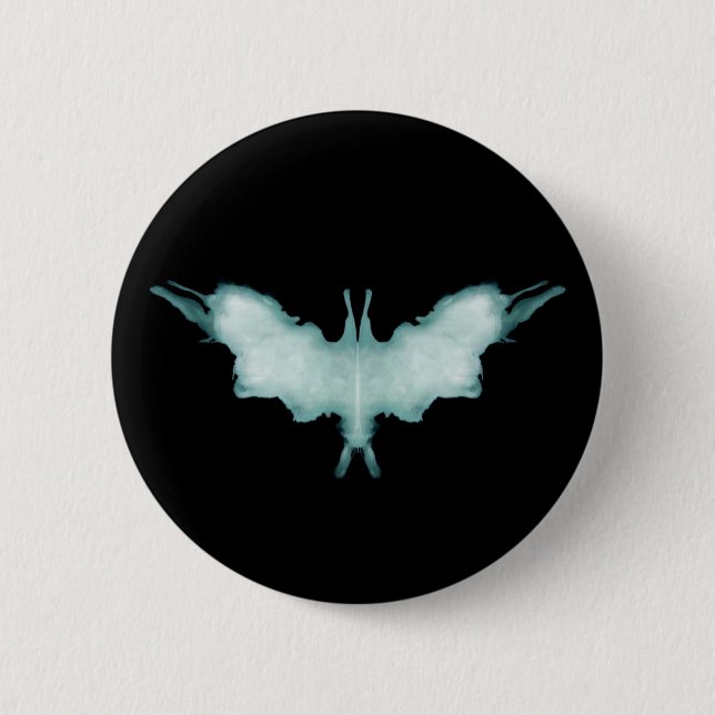 Rorschach Test Inkblot Bat Symbol Button (Front)
