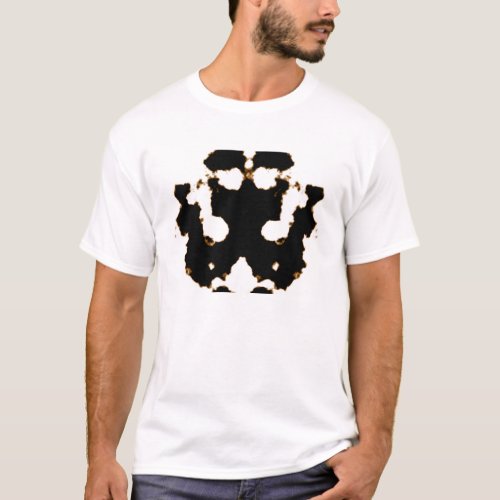 Rorschach Test of an Ink Blot Card on White T_Shirt