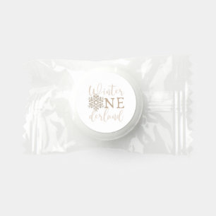 RORY Boho Beige Winter Wonderland First Birthday Life Saver® Mints
