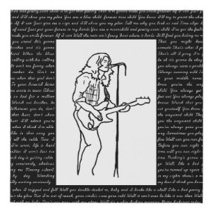 Rory Gallagher - Lyric Portrait Faux Canvas Print