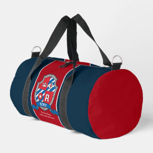 Rory name meaning red blue bird knight shield duffle bag