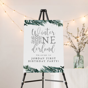 RORY Winter OnderLand Pine First Birthday Welcome Foam Board