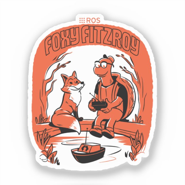 ROS 2 Foxy Fitzroy Sticker (Front)