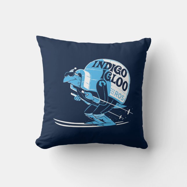 ROS Indigo Igloo Throw Pillow (Front)