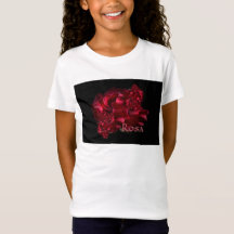 Rosa Abstract Red Rose Cluster Design Girls TShirt