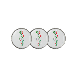 Rosa Bandiera Italiana con Italia Personalized Golf Ball Marker