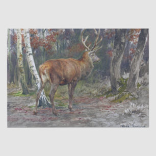 Rosa Bonheur Stag Birch Tree Forest Tissue Paper