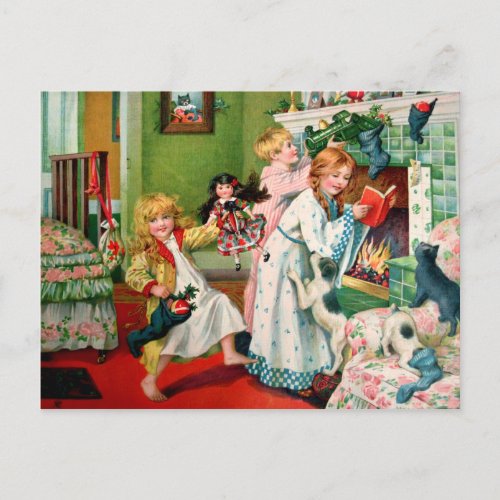 Rosa C Petherick Christmas Morning Holiday Postcard