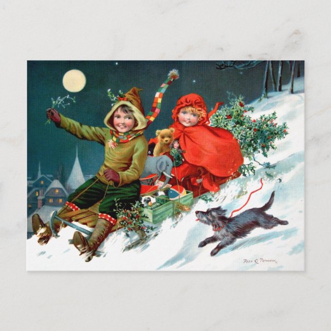 Rosa C. Petherick: Christmas Shopping Holiday Postcard (Front)