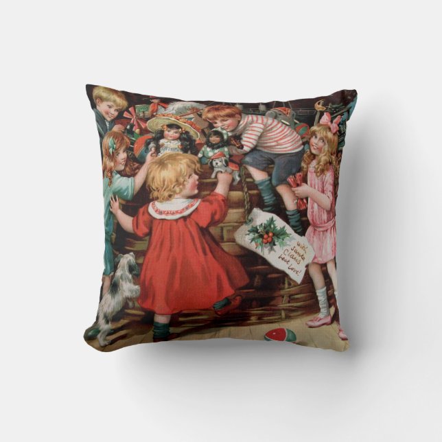 Rosa C. Petherick: The Christmas Basket Throw Pillow (Front)