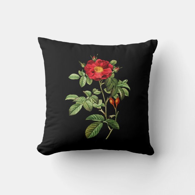 Rosa Damascena Throw Pillow (Front)