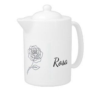 Rosa Floral Minimalist Teapot