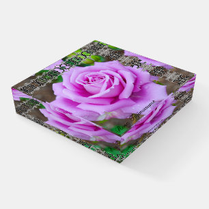 Rosa 'Fujimusume' [Glass Square Weight] Paperweight