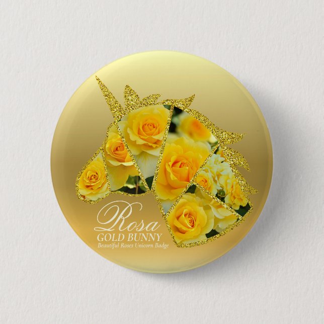 Rosa Gold Bunny Button (Front)