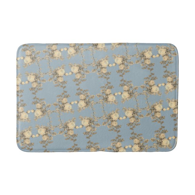 Rosa hemisphaerica - Rosa sulfurea - yellow roses Bath Mat (Front)