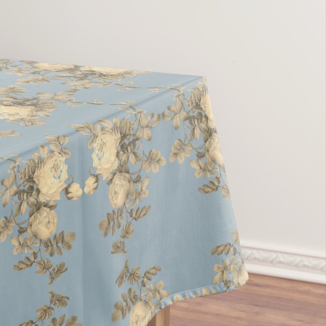 Rosa hemisphaerica – Rosa sulfurea yellow Roses Tablecloth (In Situ)