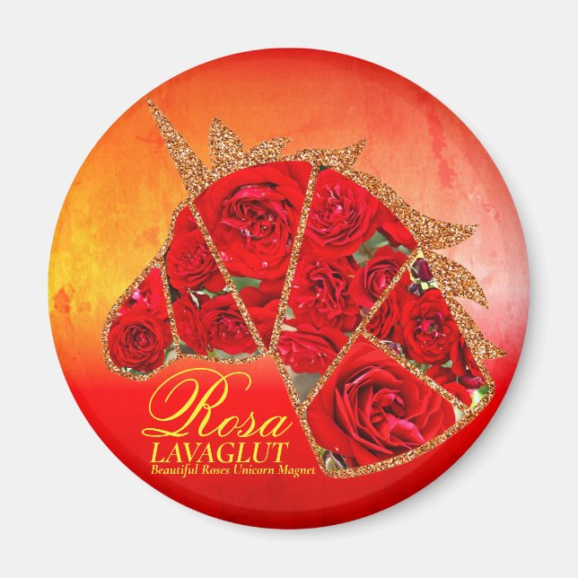 Rosa Lavaglut Magnet (Front)