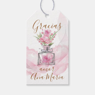Rosa Perfume "infundida de amor" personalizada Gift Tags
