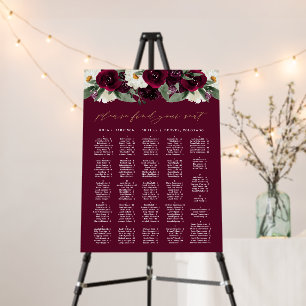 ROSA Rich Burgundy Floral Alphabetical Seating Foam Board