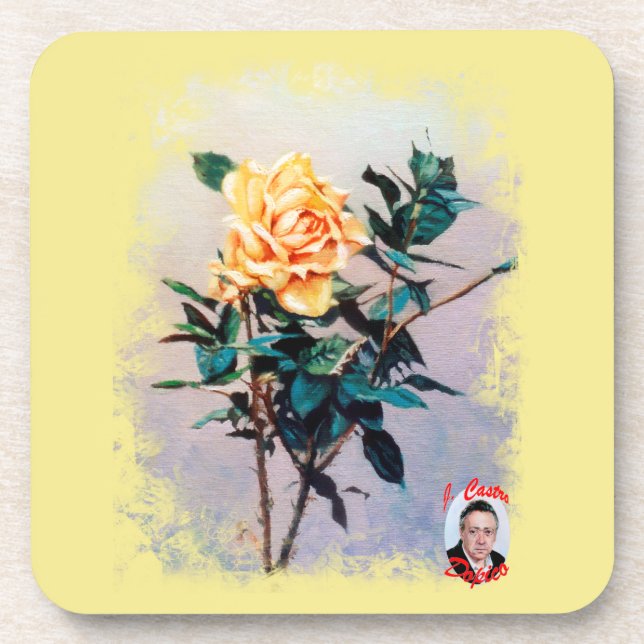 Rosa/Rose Beverage Coaster (Front)