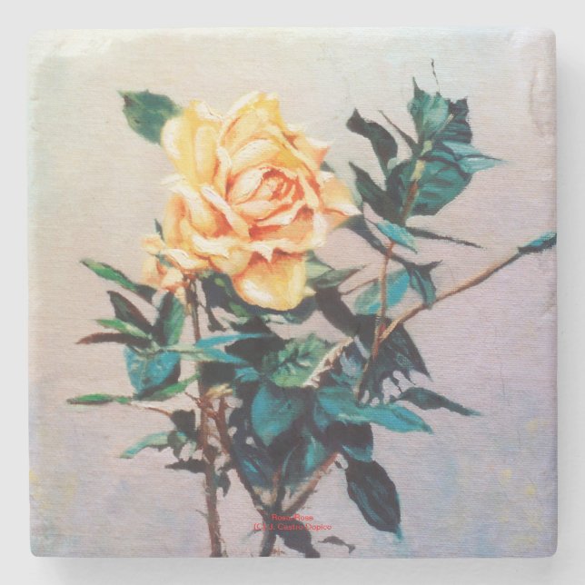 Rosa/Rose Stone Coaster (Front)