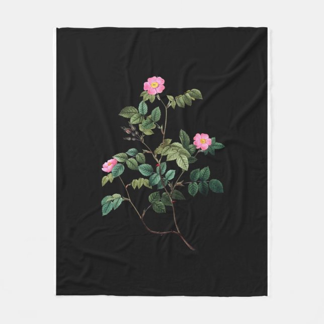 Rosa Rubiginosa Fleece Blanket (Front)