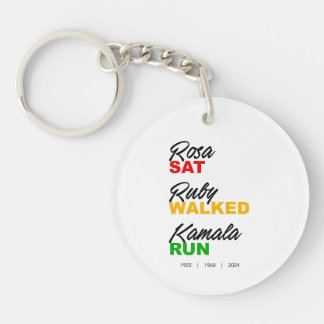 Rosa Sat Ruby Walked Kamala Run Text Keychain