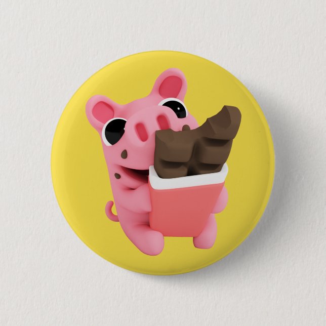 Rosa the Pig Chocolate Button (Front)