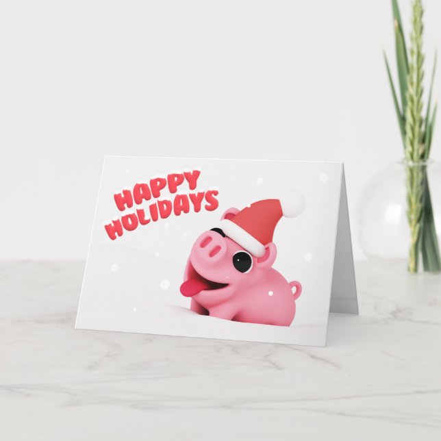 Rosa the Pig Christmas Card (Front)