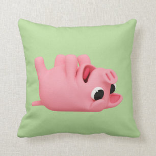 Rosa the Pig laying on her back Throw Pillow