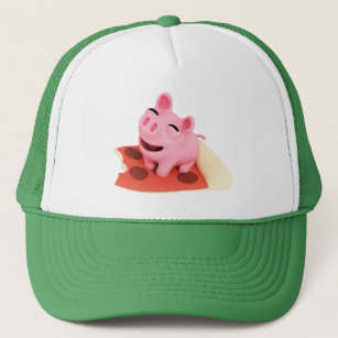 Rosa the Pig Love pizza Trucker Hat