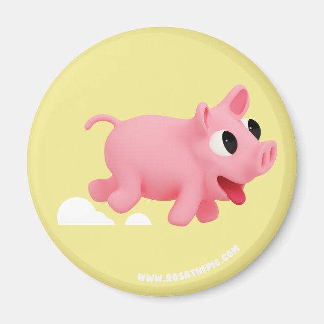 Rosa the Pig love Running Magnet (Front)