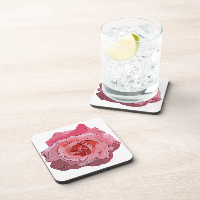 RosaCartoon Beverage Coaster (Right Side)
