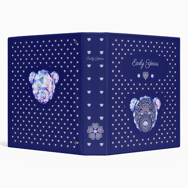 Rosace blue or red for baby&child 3 ring binder (Background)