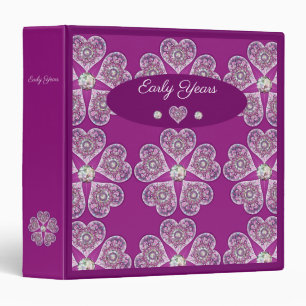 Rosace blue or red for baby&child 3 ring binder